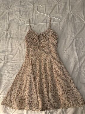 Storia Cream Mini Dress with Red Floral Print
